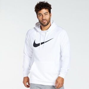 Nike White Pullover Hoodie with Black Swoosh